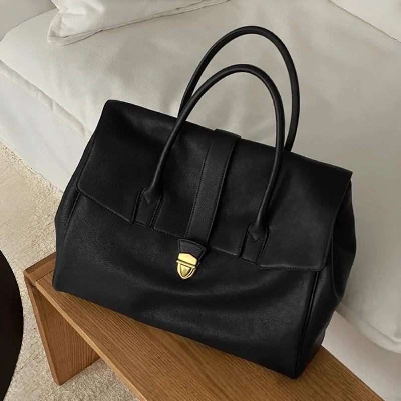 Noir Executive Lock Briefcase Tote