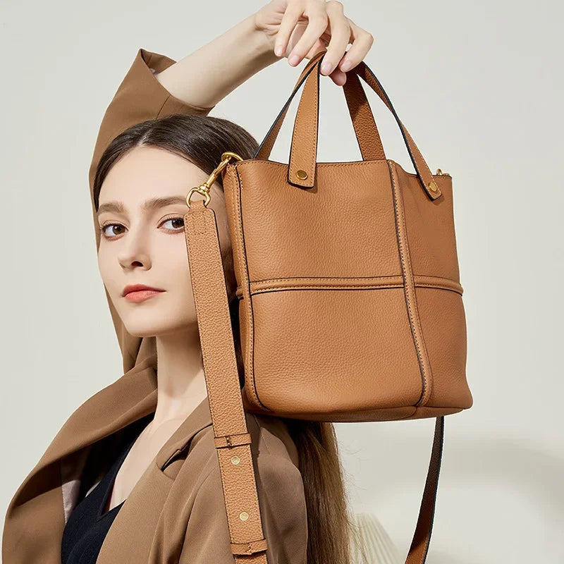 Milano Claire Leather Bucket Bag