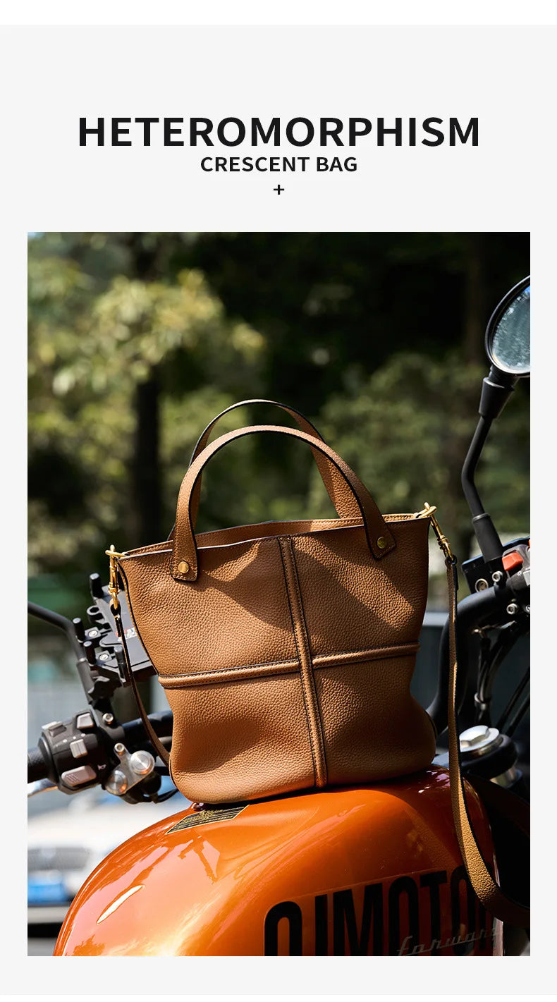 Milano Claire Leather Bucket Bag