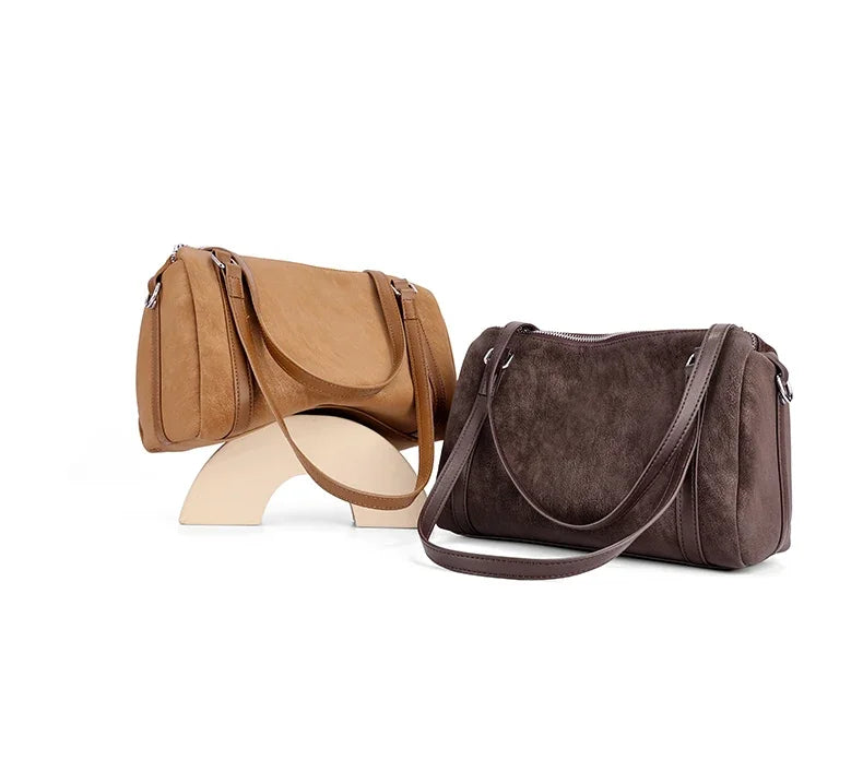 Zurich Sienna Suede Boston Bag
