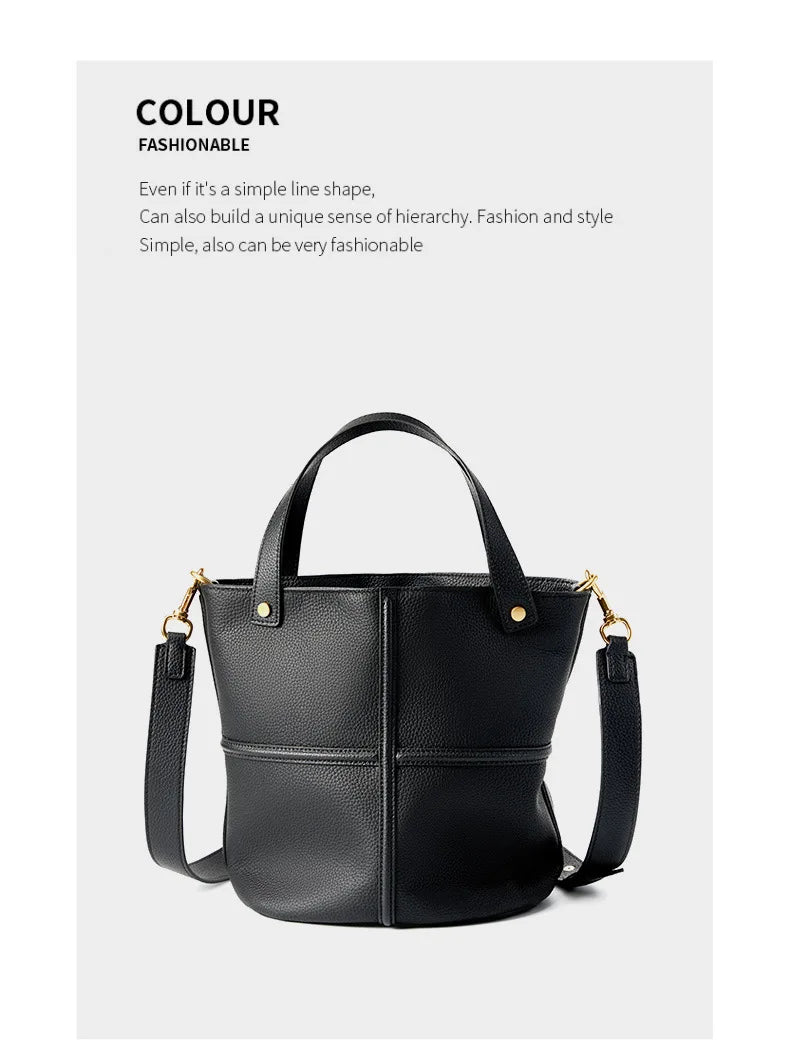 Milano Claire Leather Bucket Bag
