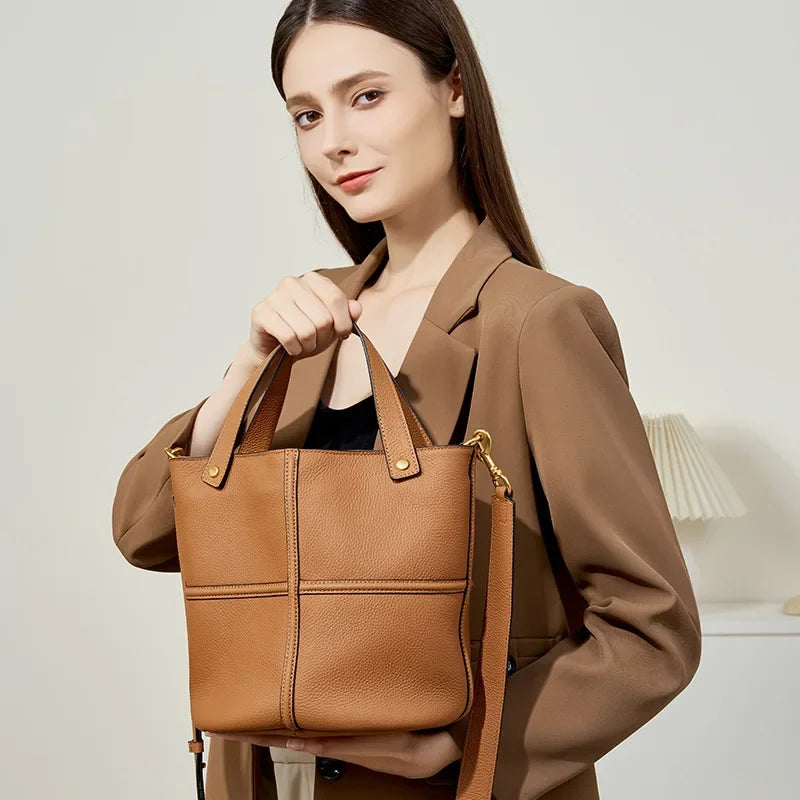 Milano Claire Leather Bucket Bag