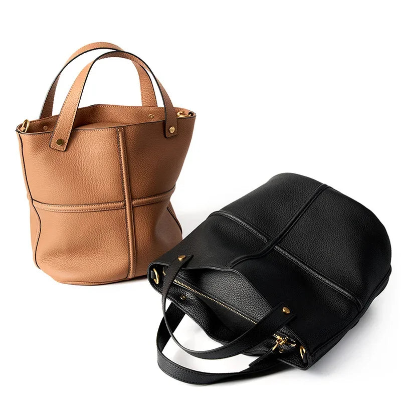 Milano Claire Leather Bucket Bag