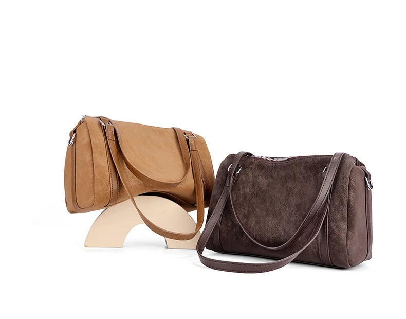 Zurich Sienna Suede Boston Bag