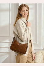 Camilla Camel Suede Flap Bag