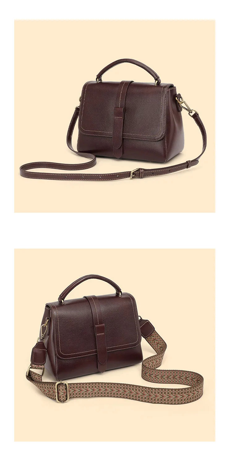 Florence Noelle Vegetable-Tanned Leather Messenger