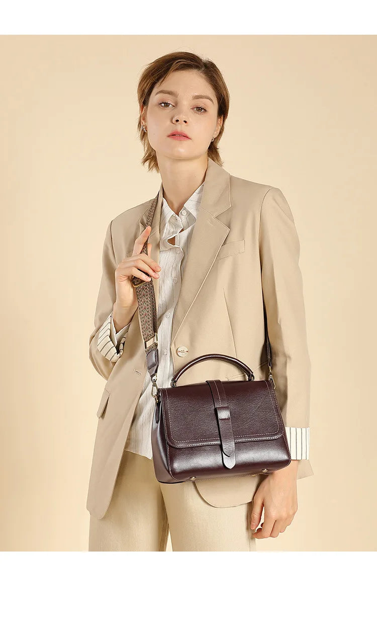 Florence Noelle Vegetable-Tanned Leather Messenger