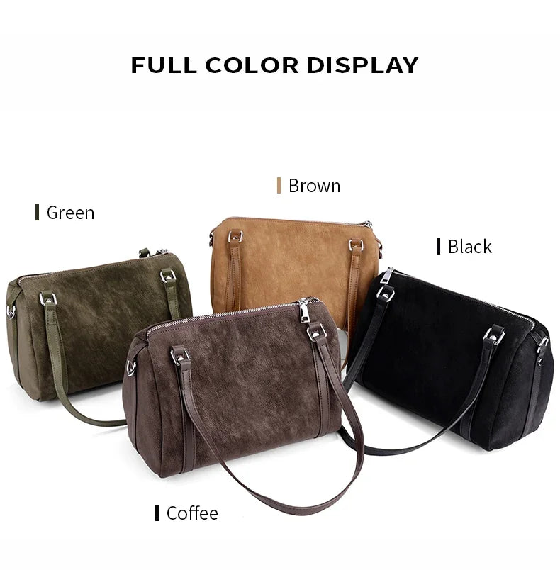 Zurich Sienna Suede Boston Bag