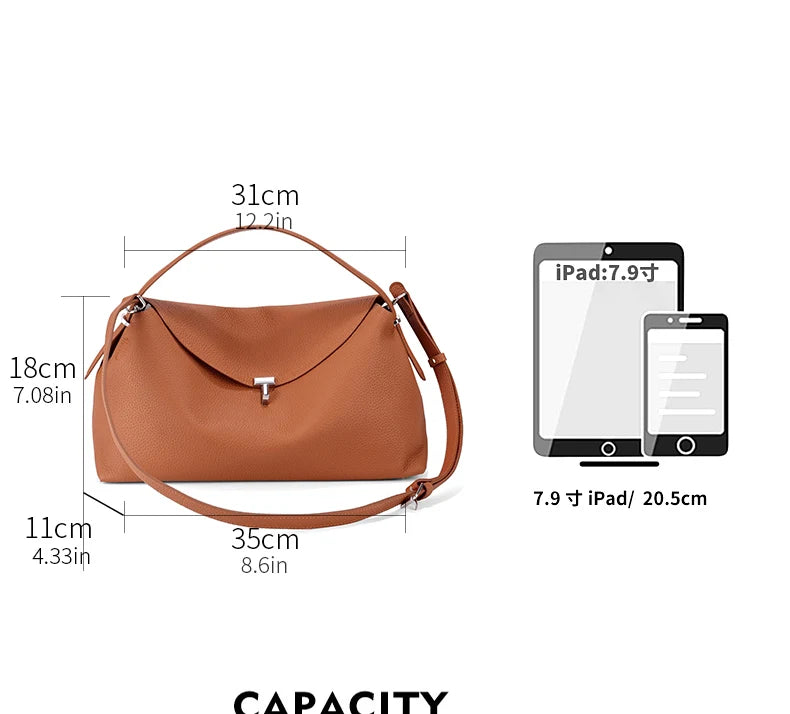 Milano Bianca Leather Underarm Tote