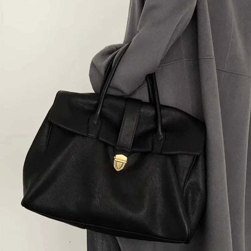 Noir Executive Lock Briefcase Tote
