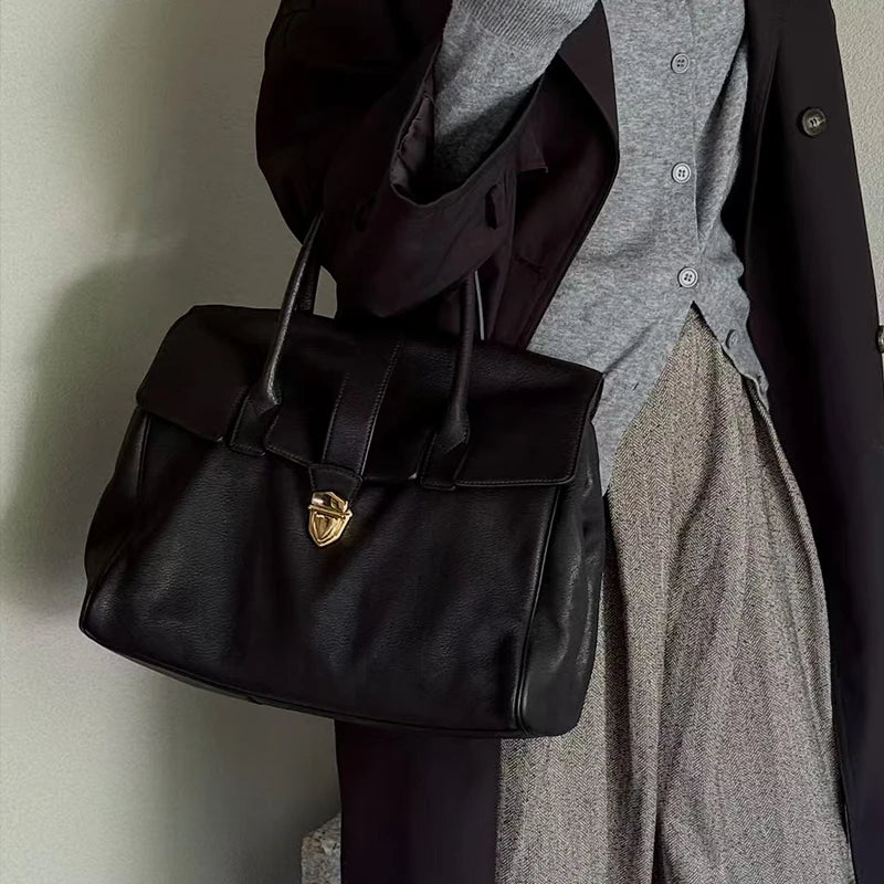 Noir Executive Lock Briefcase Tote