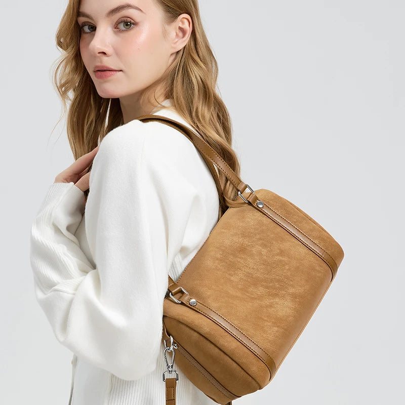 Zurich Sienna Suede Boston Bag