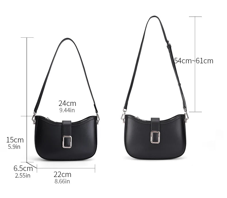 Paris Elise Leather Saddle Bag