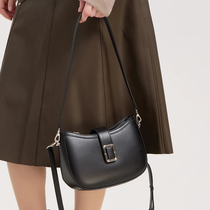 Paris Elise Leather Saddle Bag