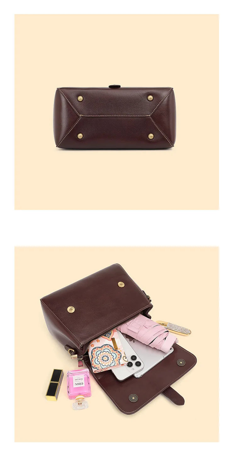 Florence Noelle Vegetable-Tanned Leather Messenger