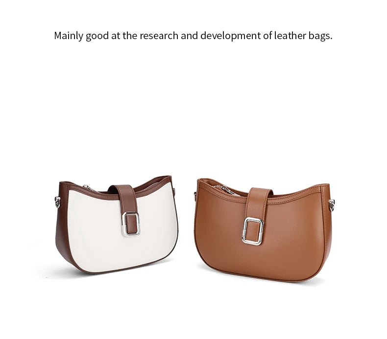 Paris Elise Leather Saddle Bag