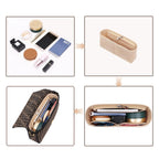 Bag organizer with felt lining.