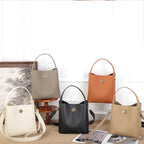 Milano Celeste Leather Bucket Tote