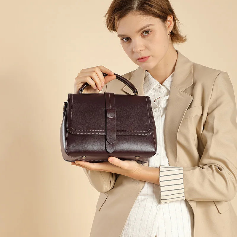 Florence Noelle Vegetable-Tanned Leather Messenger