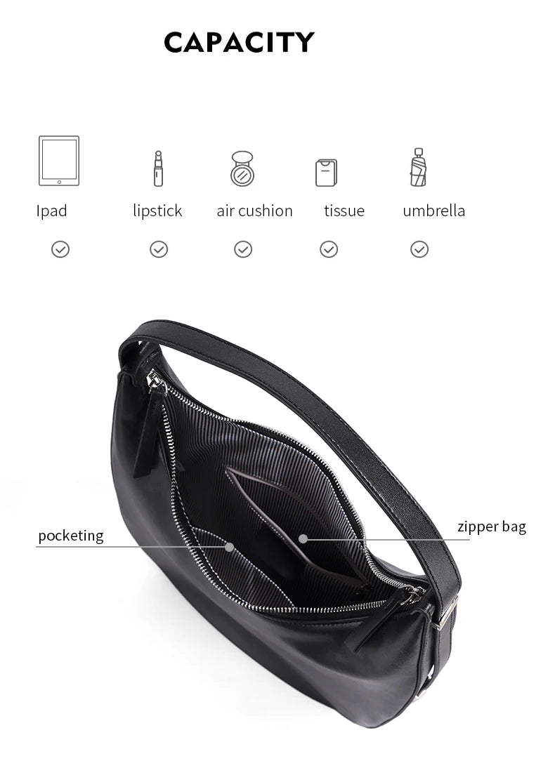 Luna Aria Leather Crescent Bag