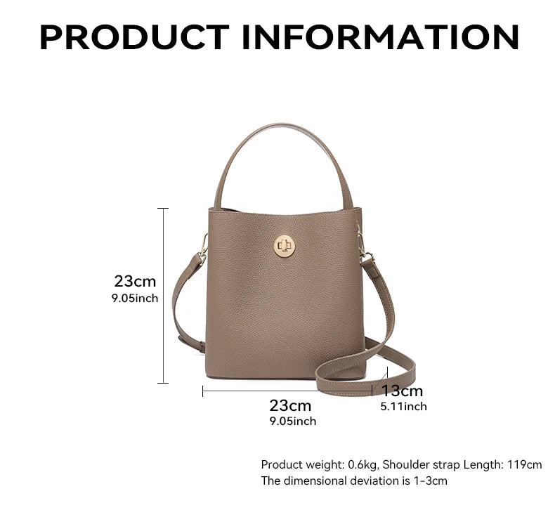 Milano Celeste Leather Bucket Tote