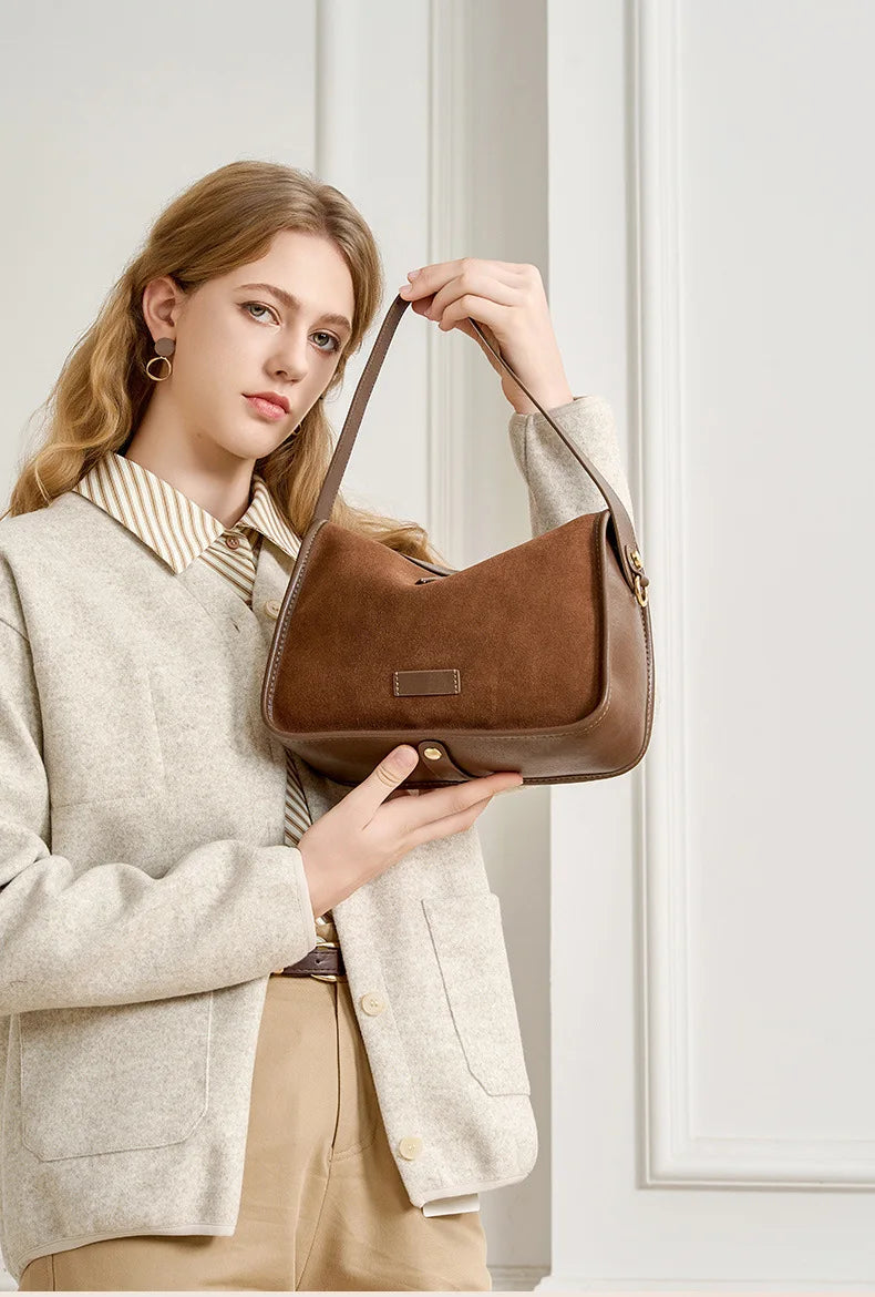 Camilla Camel Suede Flap Bag