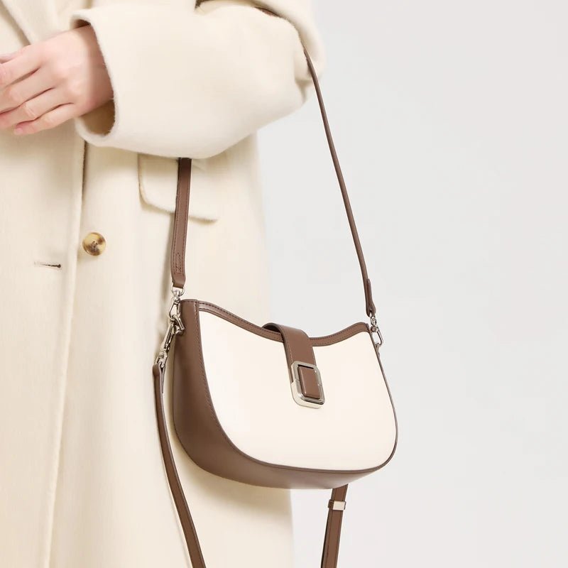 Paris Elise Leather Saddle Bag