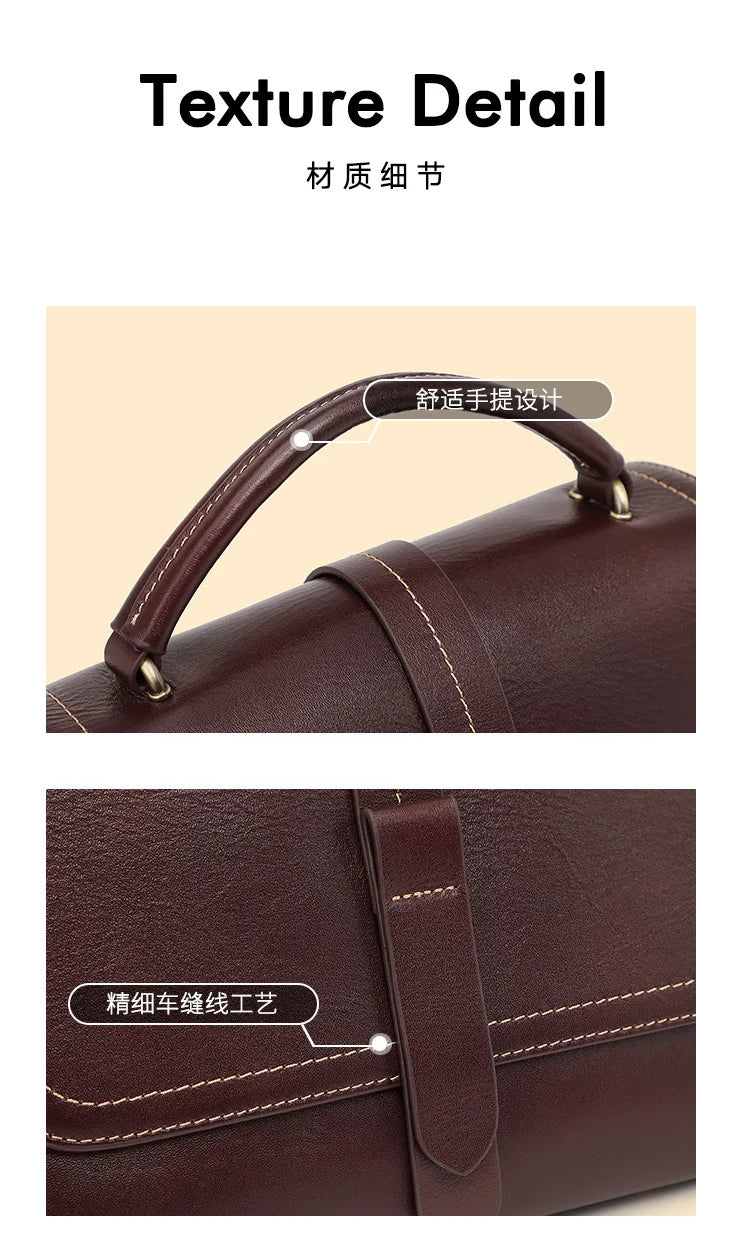 Florence Noelle Vegetable-Tanned Leather Messenger