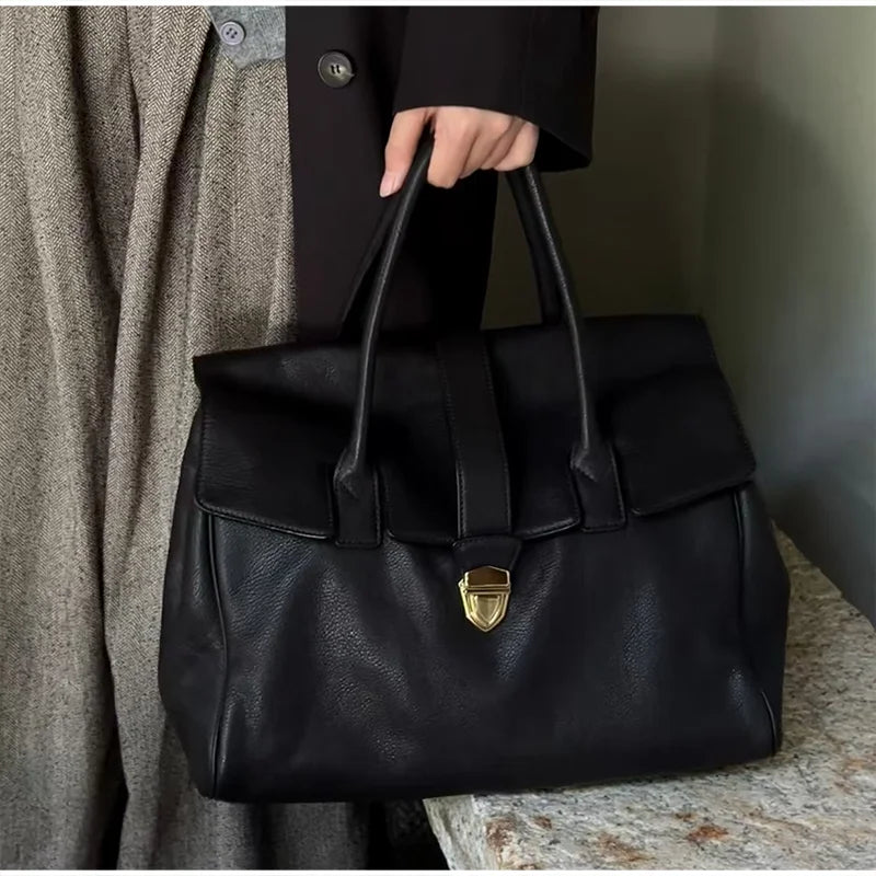 Noir Executive Lock Briefcase Tote