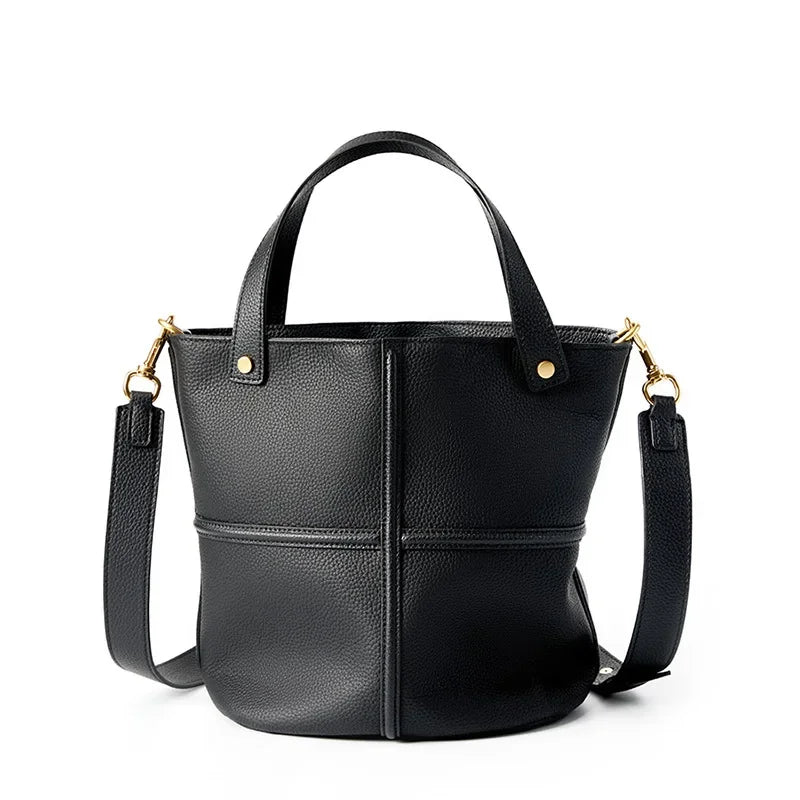 Milano Claire Leather Bucket Bag