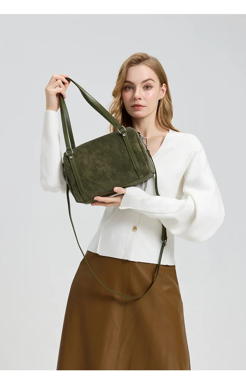 Zurich Sienna Suede Boston Bag