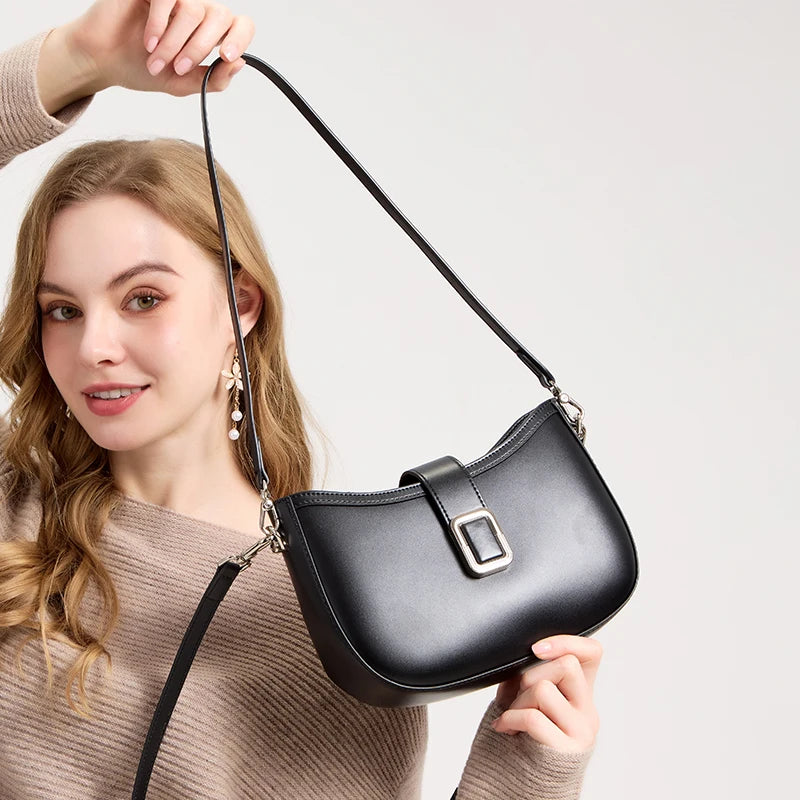 Paris Elise Leather Saddle Bag