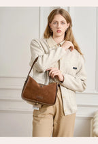 Camilla Camel Suede Flap Bag