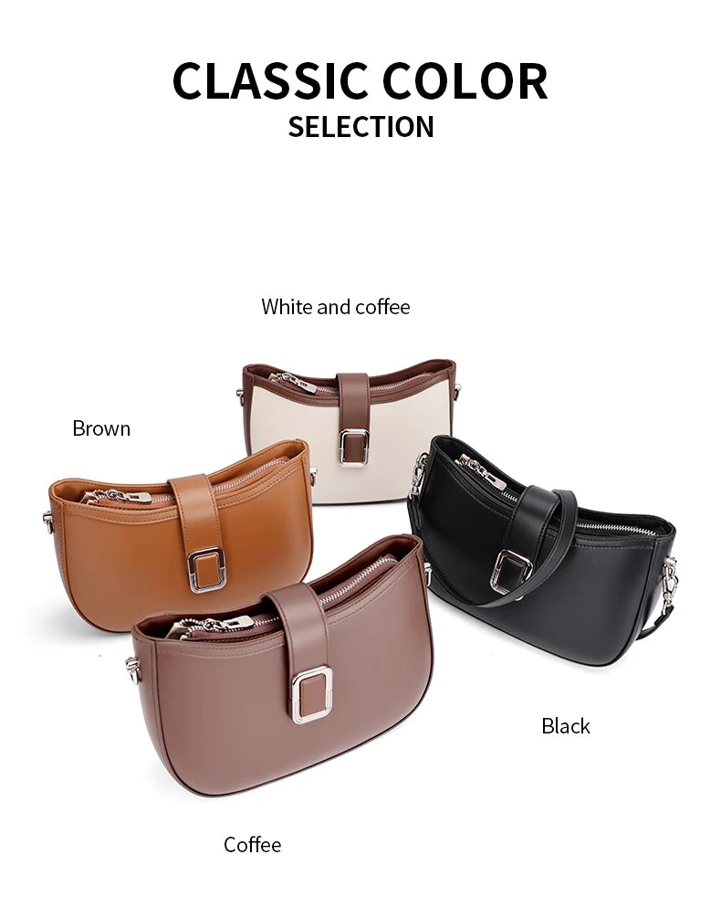 Paris Elise Leather Saddle Bag