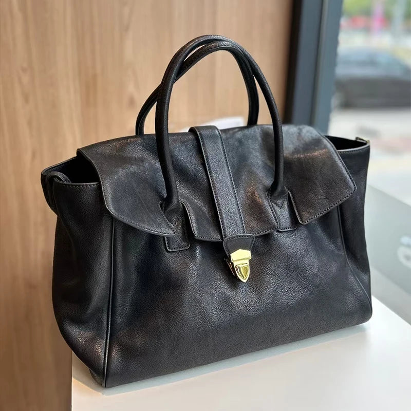 Noir Executive Lock Briefcase Tote