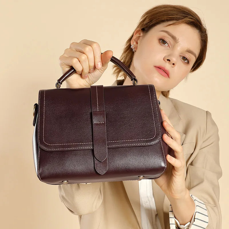 Florence Noelle Vegetable-Tanned Leather Messenger