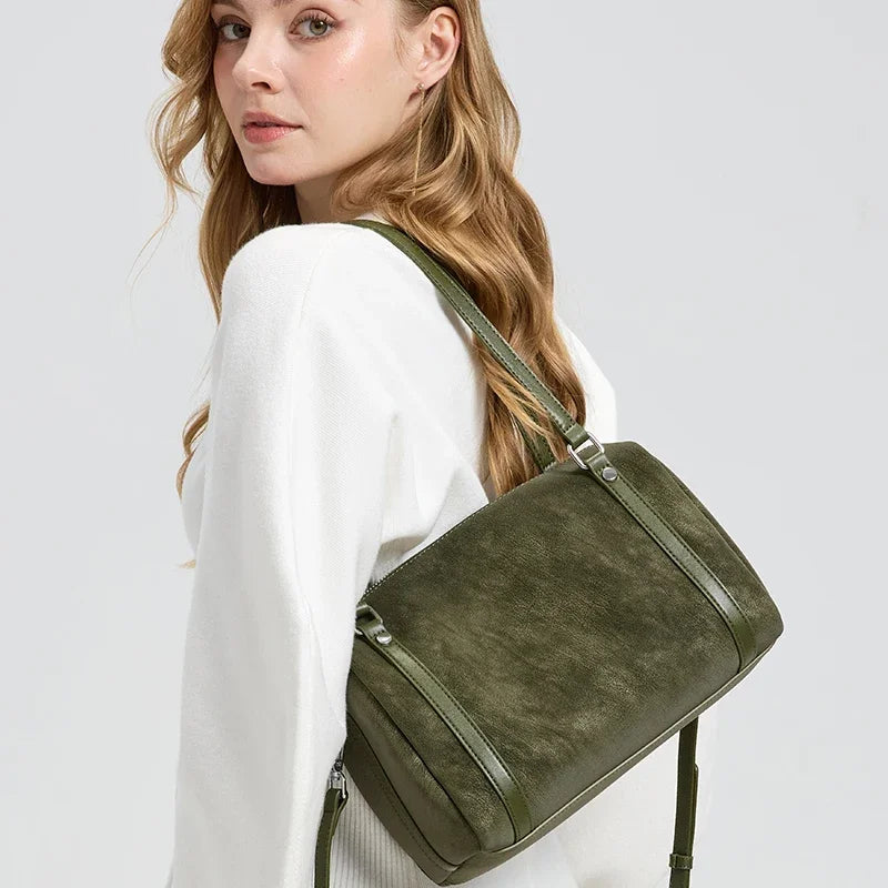 Zurich Sienna Suede Boston Bag