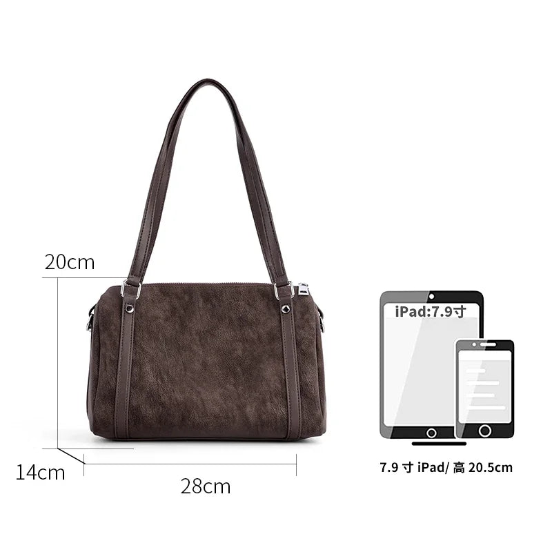 Zurich Sienna Suede Boston Bag