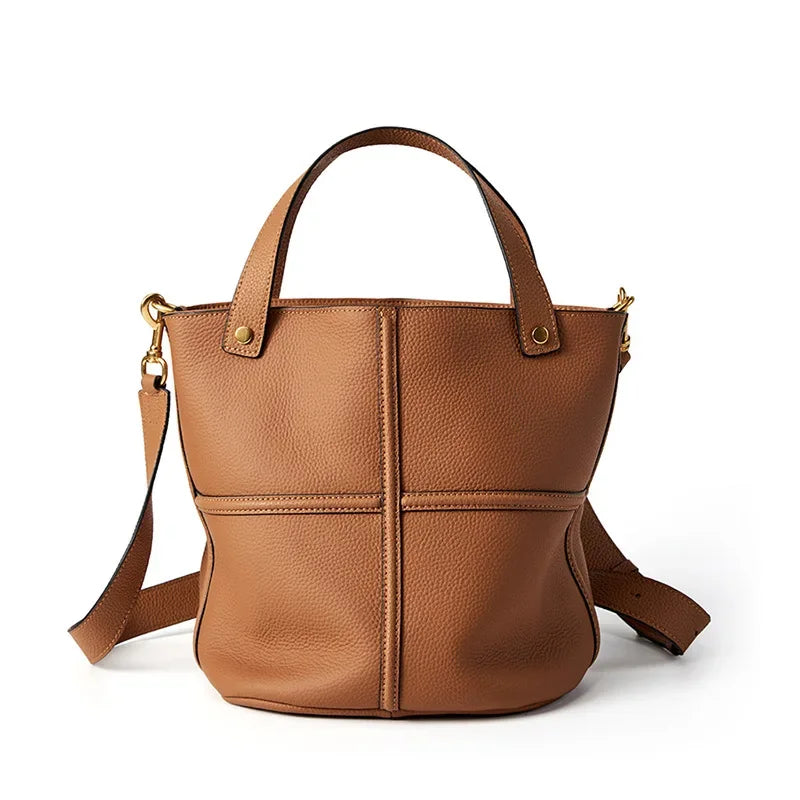 Milano Claire Leather Bucket Bag