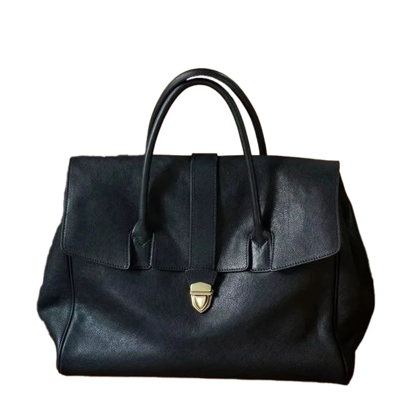 Noir Executive Lock Briefcase Tote