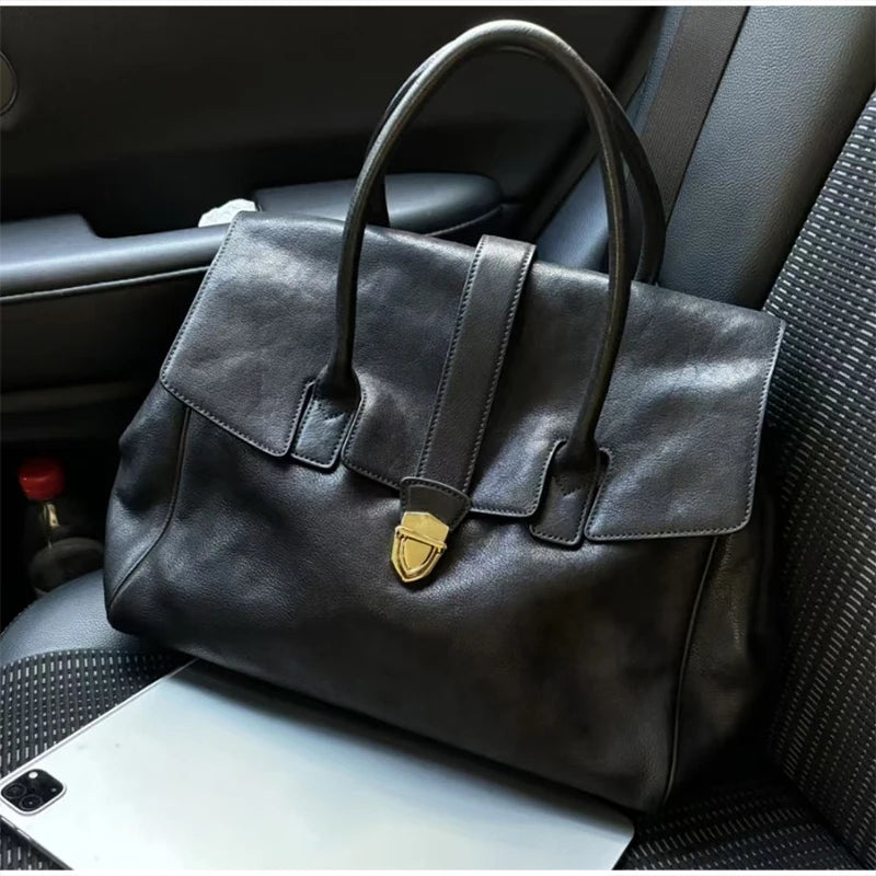 Noir Executive Lock Briefcase Tote