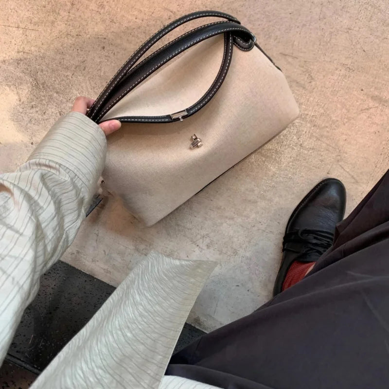 Stockholm Linea Linen & Leather Tote