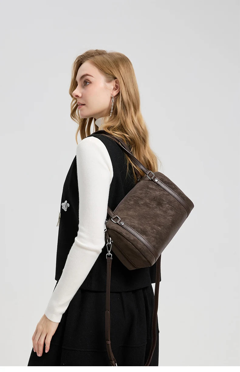 Zurich Sienna Suede Boston Bag