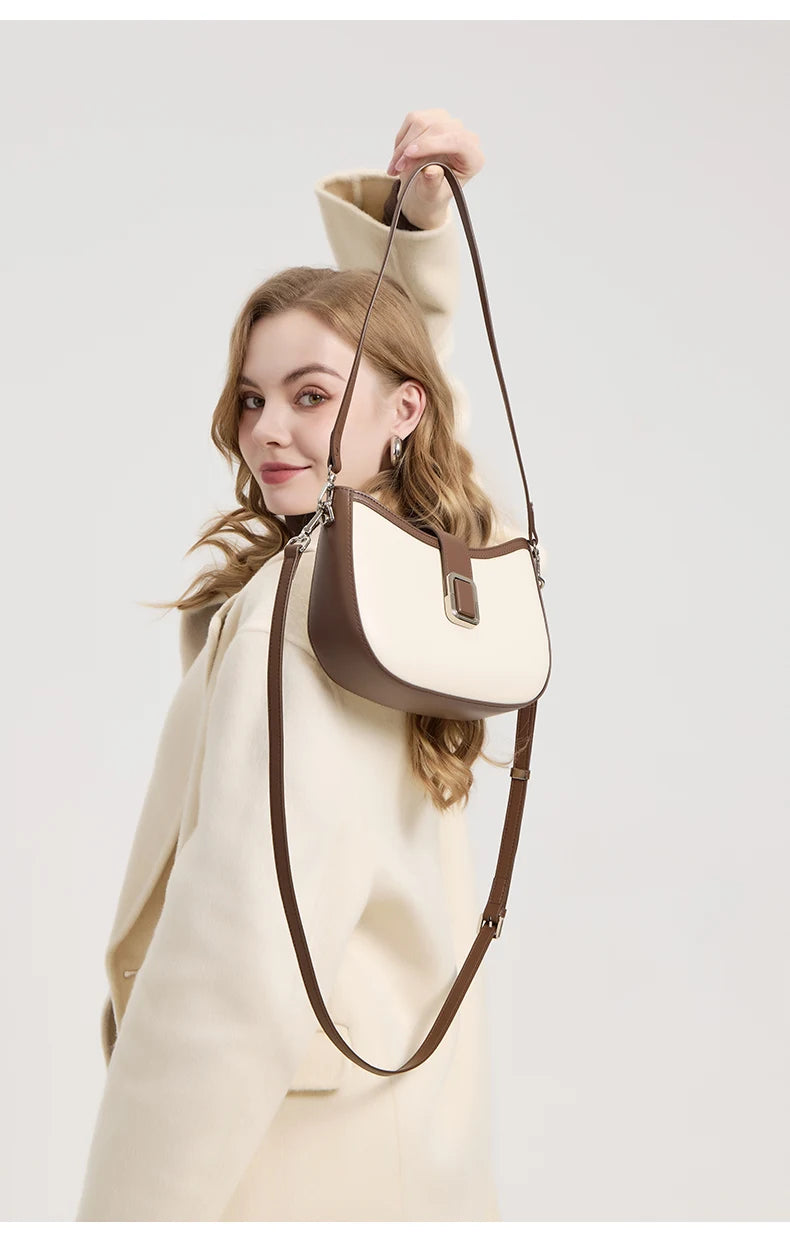 Paris Elise Leather Saddle Bag