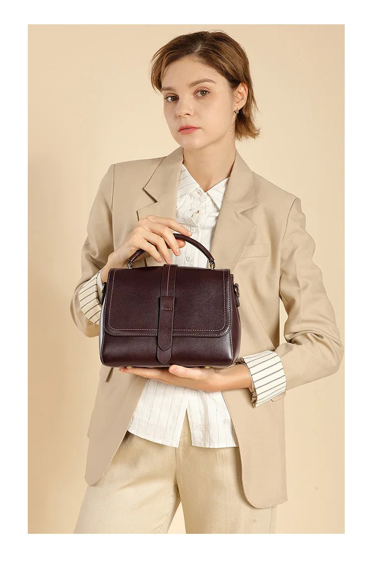 Florence Noelle Vegetable-Tanned Leather Messenger